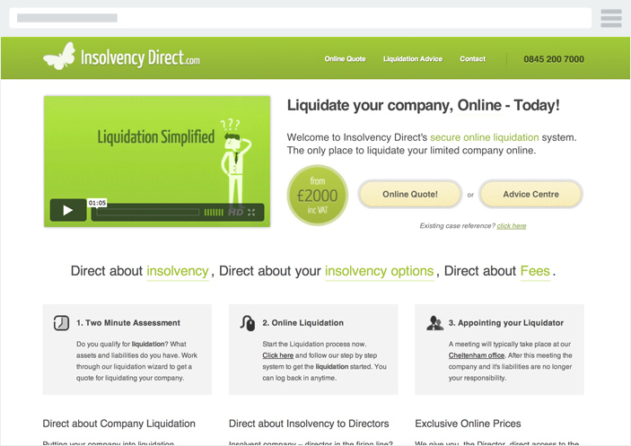 Insolvency Direct liquidation screenshot